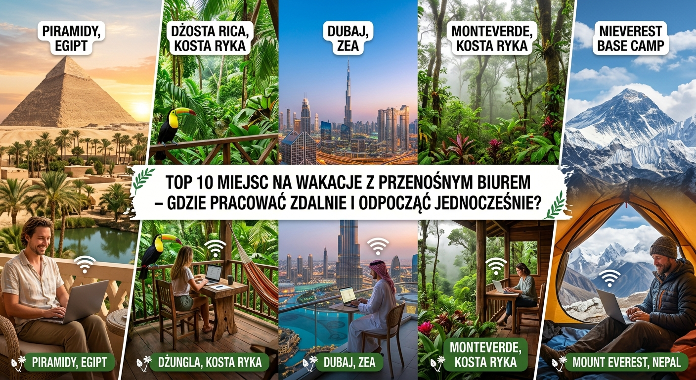 Top 10 miejsc na wakacje z przenośnym biurem - gdzie pracować zdalnie i odpocząć jednocześnie ?