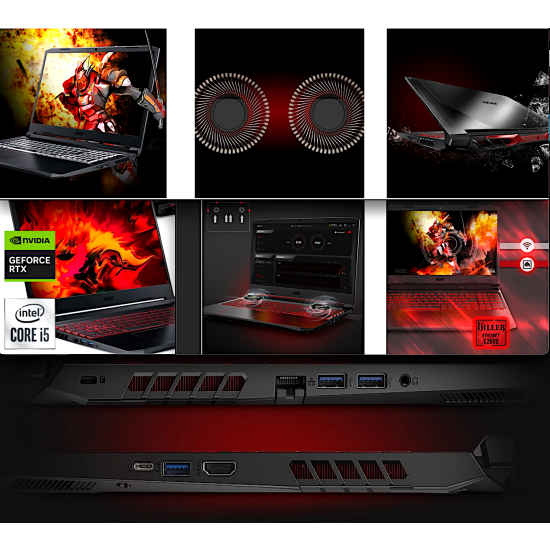 Gamingowy Laptop Acer Nitro 5 IPS-17.3 Ośmio-10gen i5 SSD-1TB Nvidia Ram-32GB 120Hz Win11 Do Gier Pracy